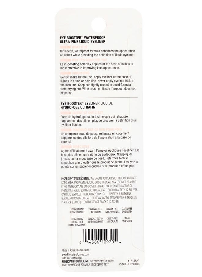 Eye Booster, Lash-Enhancing 2-in-1 Eyeliner Serum, Dermatologist Approved, Hypoallergenic, Cruelty-Free & Vegan - Blackest Black