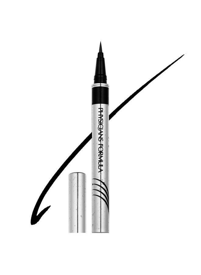Eye Booster, Lash-Enhancing 2-in-1 Eyeliner Serum, Dermatologist Approved, Hypoallergenic, Cruelty-Free & Vegan - Blackest Black