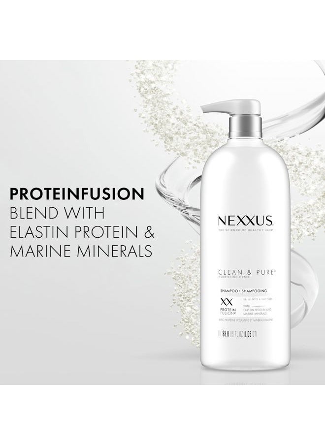 Clean and Pure Clarifying Shampoo, With ProteinFusion, Nourished Hair Care Silicone, Dye And Paraben Free 33.8 oz