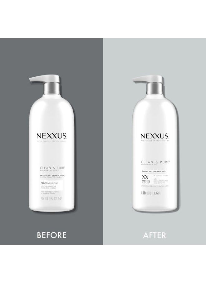 Clean and Pure Clarifying Shampoo, With ProteinFusion, Nourished Hair Care Silicone, Dye And Paraben Free 33.8 oz