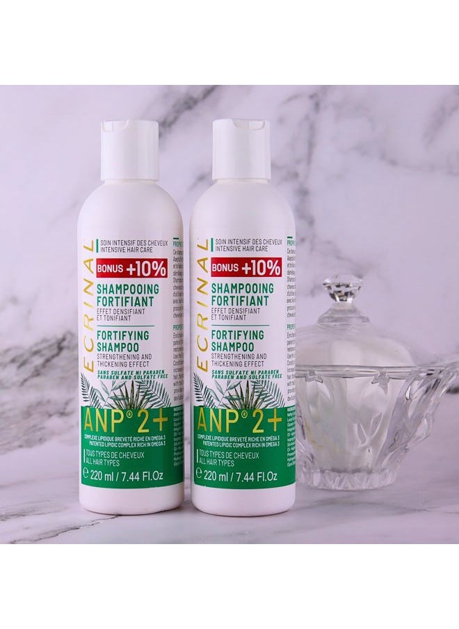 Sulfate-Free Fortifying Shampoo with ANP2+ for Strong, Shiny Hair – Restores Volume, Suppleness, and Resistance to Dull, Weak, and Tired Hair – Ideal for All Hair Types and Hair Loss