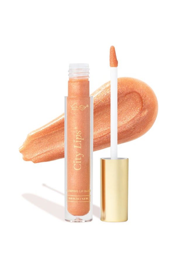 City Lips Plumping Lip Gloss Nude York - High-Shine Gloss for Fuller, Younger-Looking Lips | Hydrating & Smoothing Lip Treatment Hyaluronic Acid