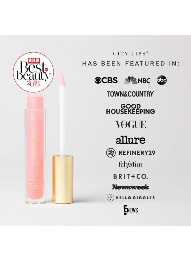 City Lips Plumping Lip Gloss Nude York - High-Shine Gloss for Fuller, Younger-Looking Lips | Hydrating & Smoothing Lip Treatment Hyaluronic Acid