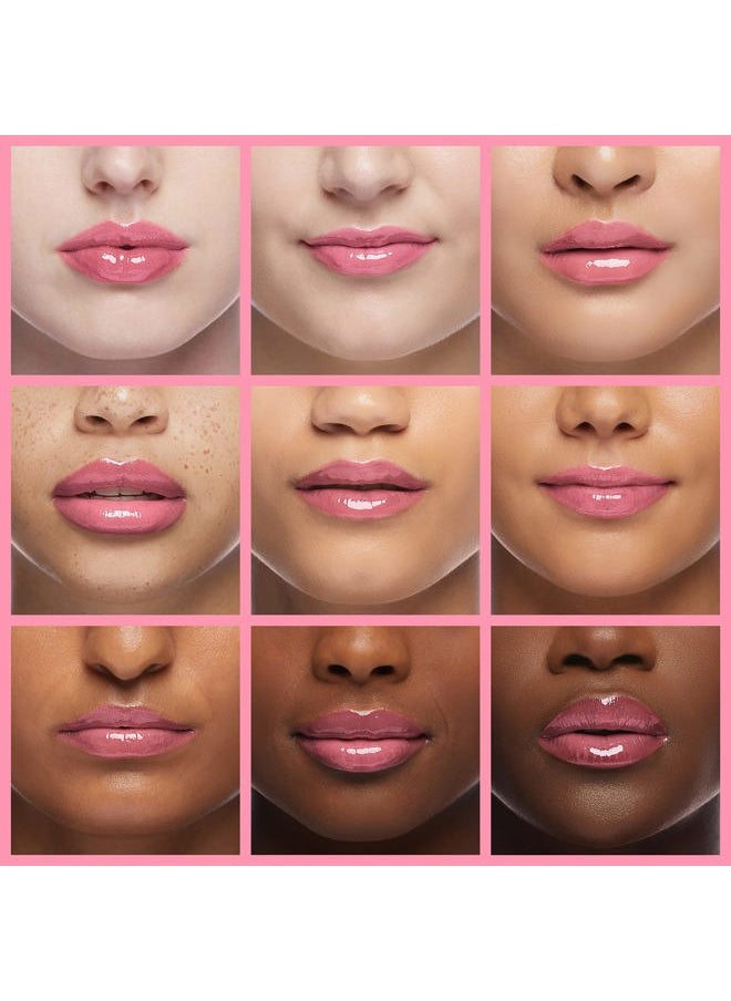 Hydrating Lip Glow Oil, Moisturizing Lip Oil, Glossy Transparent Plumping Lip Gloss, Tinted Lip Oil for Lip Care and Dry Lips-Raspberry