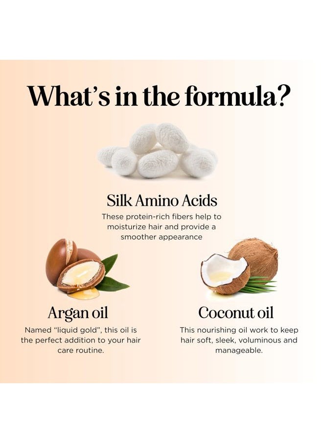 Silk Protein Conditioner for Damaged Hair - Ultra Moisturizing Conditioner for Dry Hair with Deeply Nourishing Shea Butter Argan Oil Green Tea & Aloe - Helps Define Curls & Control Frizz (8 Fl Oz)