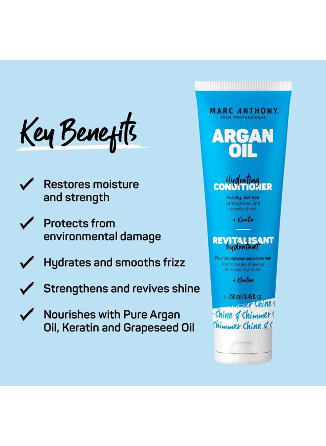 Argan Oil Conditioner with Keratin - Moisturizing & Hydrating for Dry, Dull Hair - Repairs, Strengthens & Revives Shine with Nourishing Argan Oil of Morrocco - Sulfate Free & Paraben Free