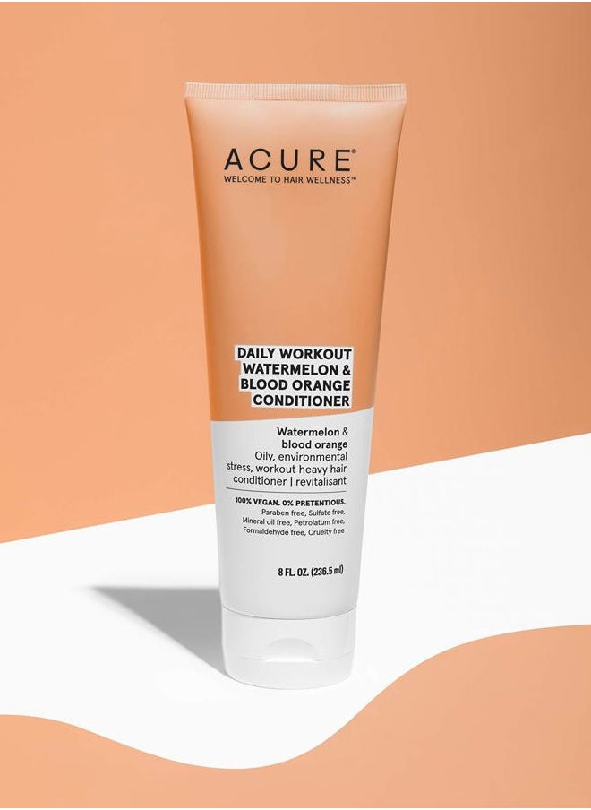 Daily Workout Watermelon Conditioner | 100% Vegan | For Oily, Environmental Stressed, Workout Heavy Hair | Watermelon & Blood Orange - Gentle Everyday Formula | 8 Fl Oz