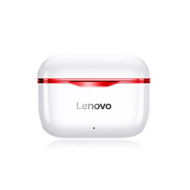 LP1 TWS Earbuds True Wireless BT Headphone In-ear Sports Earbuds IPX4 Waterproof Headphone with Touch Control White/Red