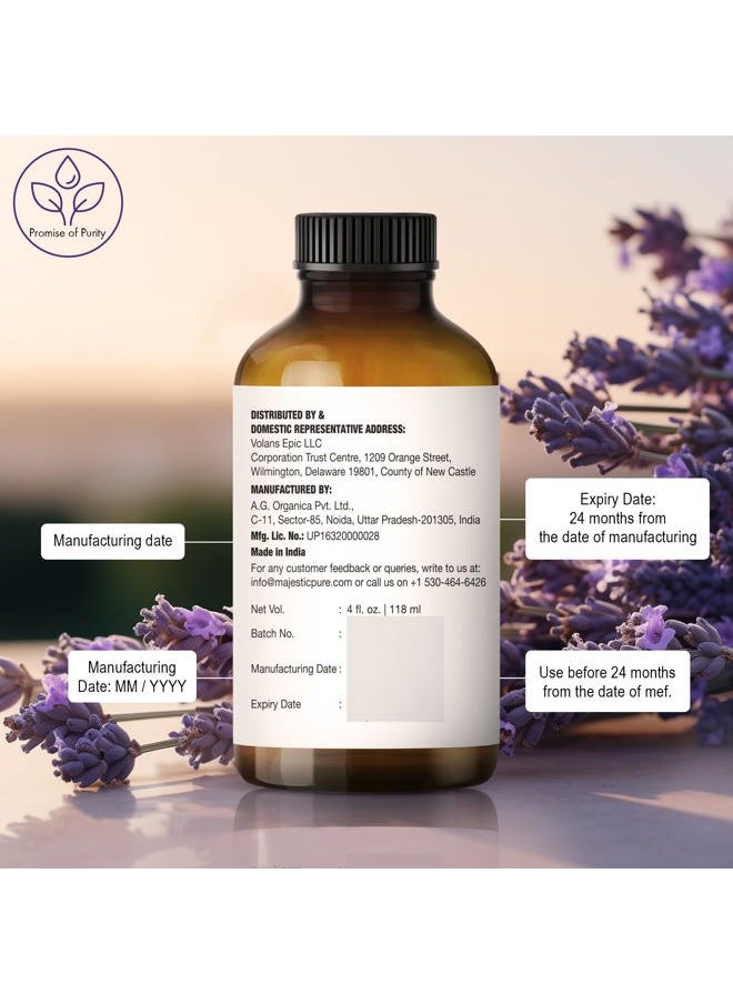 Lavender Essential Oil | 100% Natural | Premium Grade Essential Oils for Hair Care, Home Diffusers, Skin, Aromatherapy, Massage and Humidifiers | 4 Fl Oz (Pack of 2)