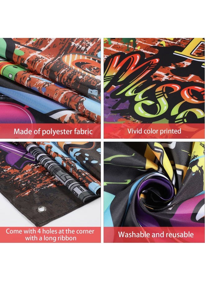 90s Backdrop for Photoshoot Hip Hop Graffiti Banner Brick Wall Retro Radio Photography Background Back to The 90 s Themed Party Decoration Studio Props 5.9 x 3.6 ft