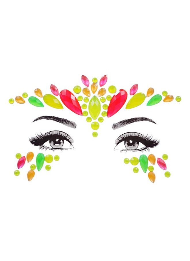 Neon Face Jewels Face Gems Sticker Christmas Makeup Face Tattoos Rainbow Crystal Eye Gems Sticker Body Glitter Fluorescent Rhinestone sticker Body Gems Temporary Tattoo