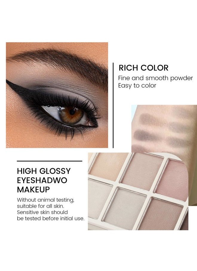 10-Color Neutral Taupe Matte Eyeshadow Palette - High Pigmented Nude Brown & Smokey Grey Shades
