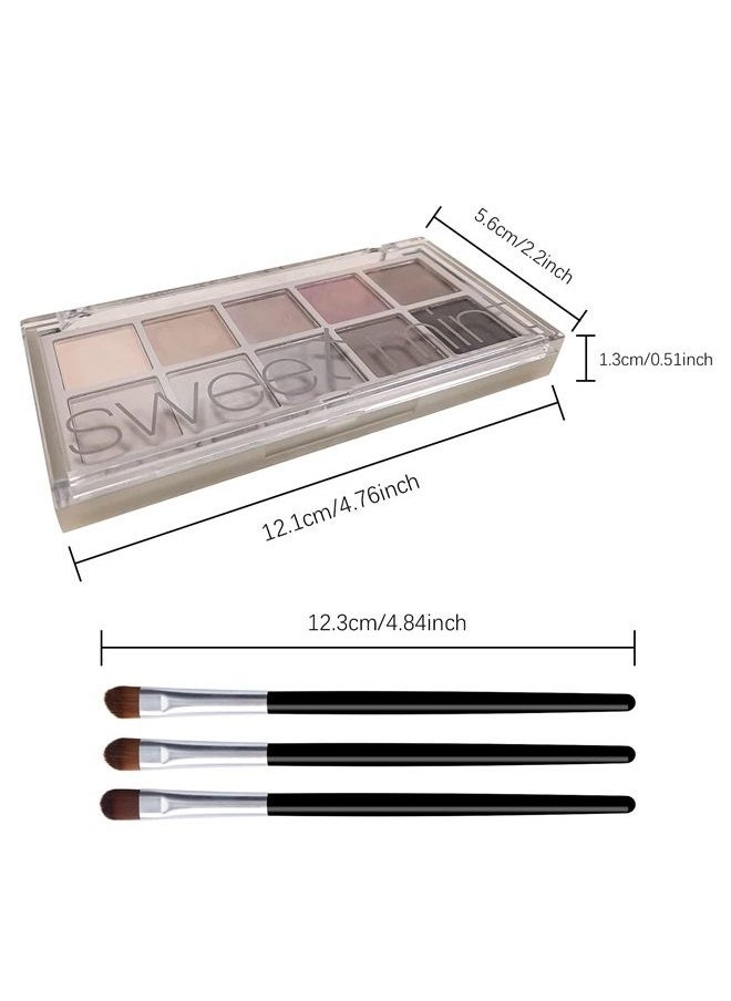 10-Color Neutral Taupe Matte Eyeshadow Palette - High Pigmented Nude Brown & Smokey Grey Shades