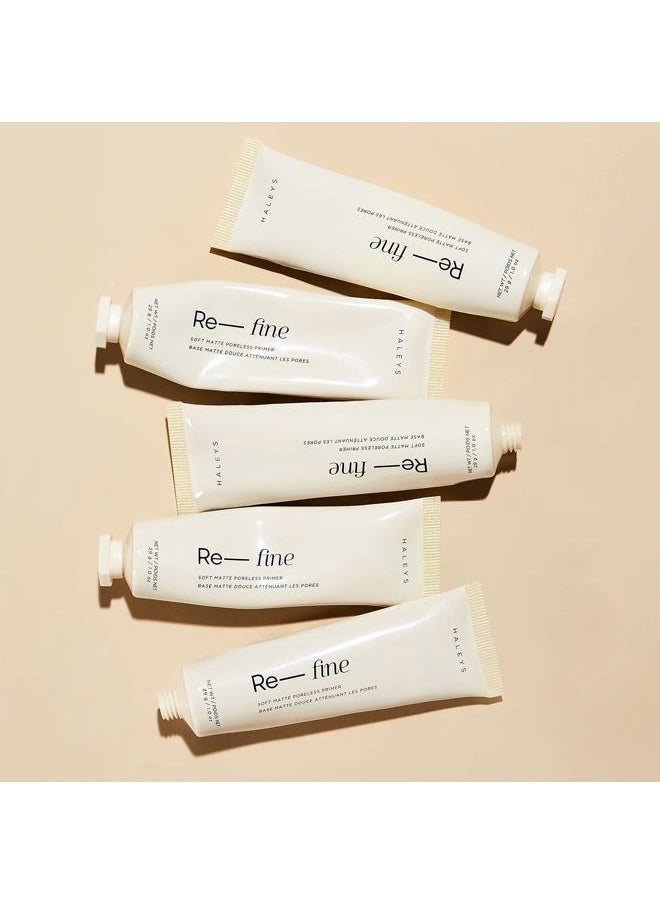Re-fine Soft Matte Poreless Primer (1 oz), Lightweight, Extends Makeup Longwear, Grips, Smooths, Blurs, Fills in Pores and fine lines, for All Skin Types + Tones, Cruelty + Fragrance-Free
