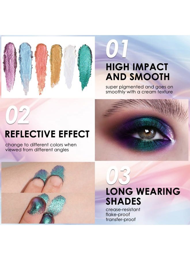 Chameleon Cream Eyeshadow,Intense Color Shifting Creamy Eye Shadows,Highly Pigmented Metallic,Shimmer,Multi-Reflective Finishes,Neon Desert