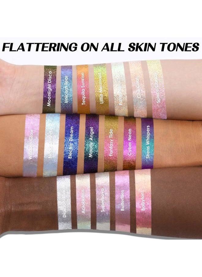 Chameleon Cream Eyeshadow,Intense Color Shifting Creamy Eye Shadows,Highly Pigmented Metallic,Shimmer,Multi-Reflective Finishes,Neon Desert