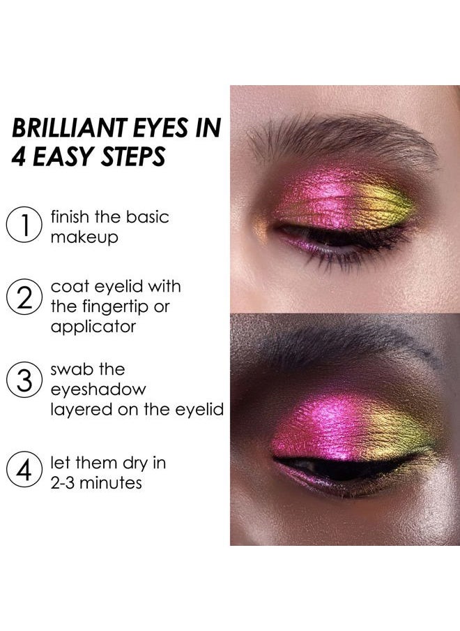 Chameleon Cream Eyeshadow,Intense Color Shifting Creamy Eye Shadows,Highly Pigmented Metallic,Shimmer,Multi-Reflective Finishes,Neon Desert