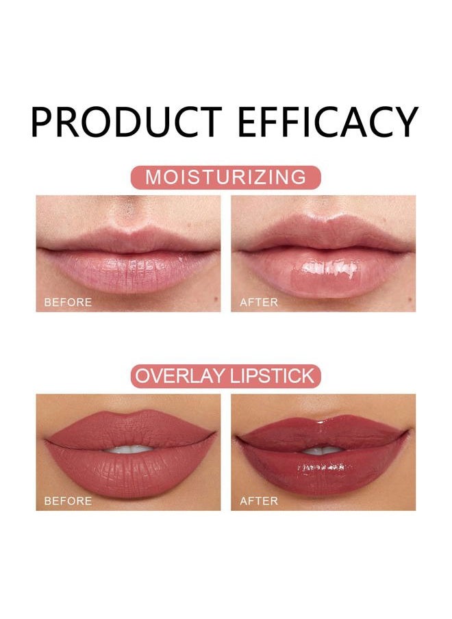 6PCS Fruity Flavors Rolling Ball Lip Oil Set, Long Lasting Moisturizing Lip Balm, Roll-On Lip Gloss Set, Glossy Lip Make-up for All Age, Transparent Lip Gloss for Dry and Chapped Lips