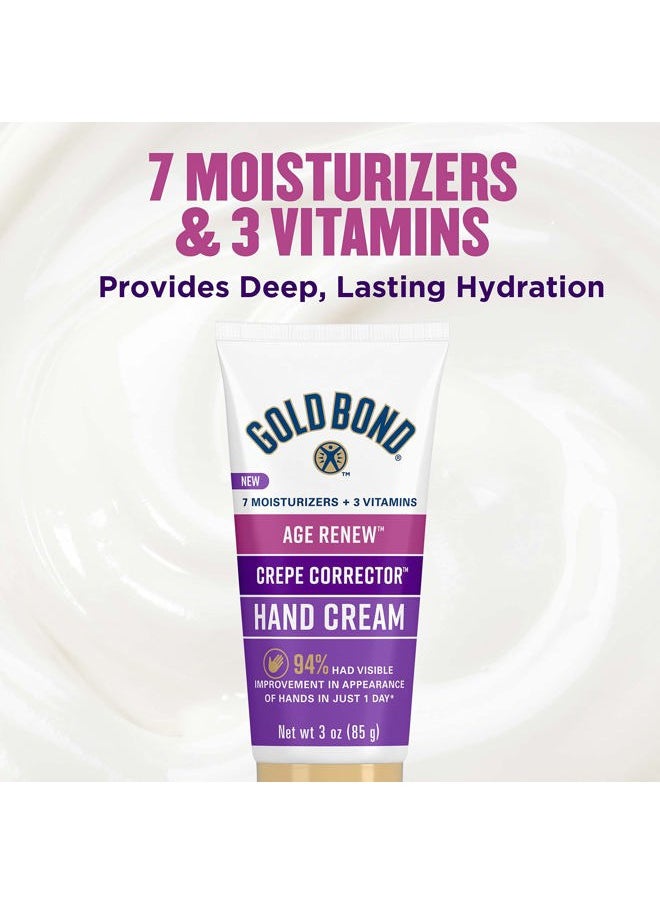 Age Renew Crepe Corrector Hand Cream, Replenishing & Smoothing Formula, 3 oz.