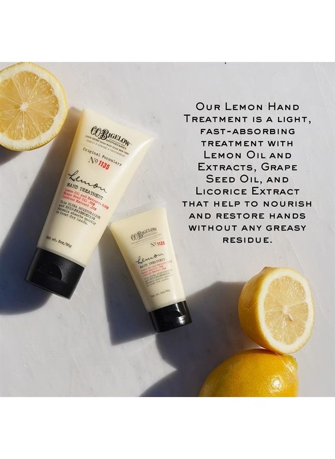 C.O. Bigelow Lemon Hand Treatment No 1135 - Hand Lotion for Dry Hands with Grape Seed Oil & Lemon Extract, Scented Lotion for Dry Skin, 3 Oz