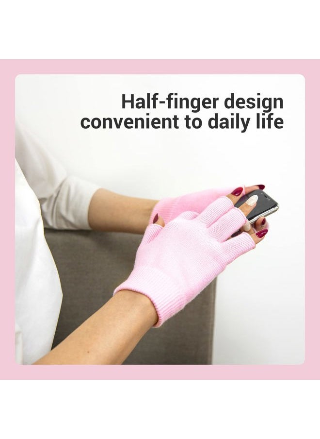 Melodysusie Moisturizing Gloves Fingerless Gloves for Women Moisture Gloves Soft Moisturizing Gloves Overnight for Dry Rough and Cracked Hands, Size S (L*W: 6.7in*3.8in)