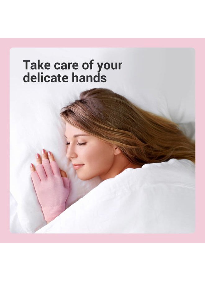 Melodysusie Moisturizing Gloves Fingerless Gloves for Women Moisture Gloves Soft Moisturizing Gloves Overnight for Dry Rough and Cracked Hands, Size S (L*W: 6.7in*3.8in)