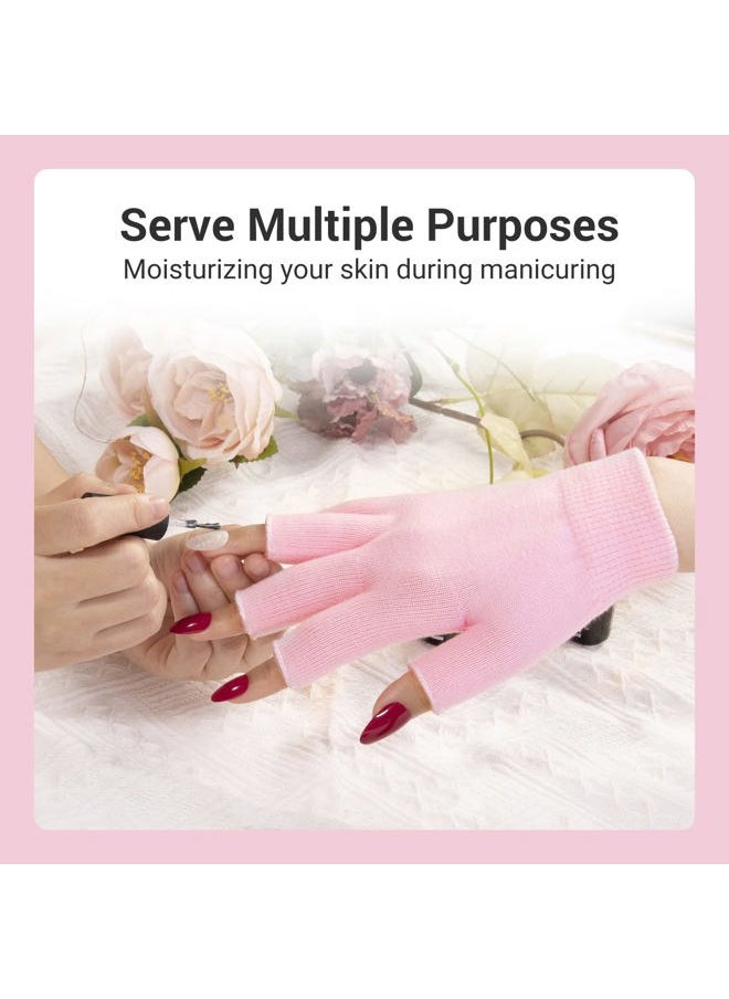 Melodysusie Moisturizing Gloves Fingerless Gloves for Women Moisture Gloves Soft Moisturizing Gloves Overnight for Dry Rough and Cracked Hands, Size S (L*W: 6.7in*3.8in)