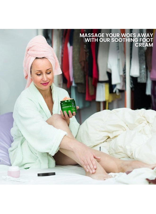 Lavender Oil Foot Cream, Warming Cream - Calluses, Dry Cracked Feet, Hands, Heels, Elbow, Nails, and Knees - Softens & Moisturizes Skin - 8 oz