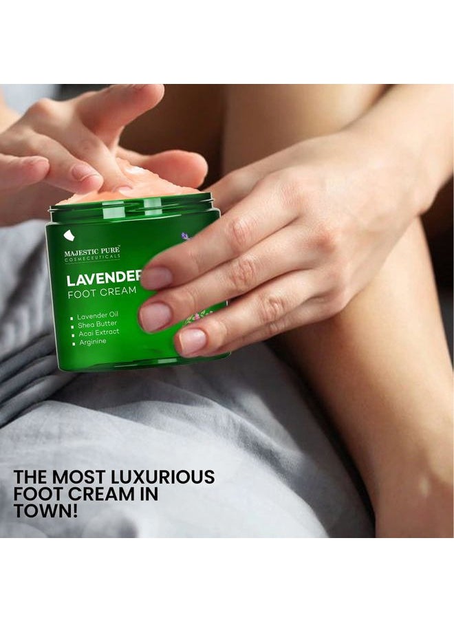 Lavender Oil Foot Cream, Warming Cream - Calluses, Dry Cracked Feet, Hands, Heels, Elbow, Nails, and Knees - Softens & Moisturizes Skin - 8 oz