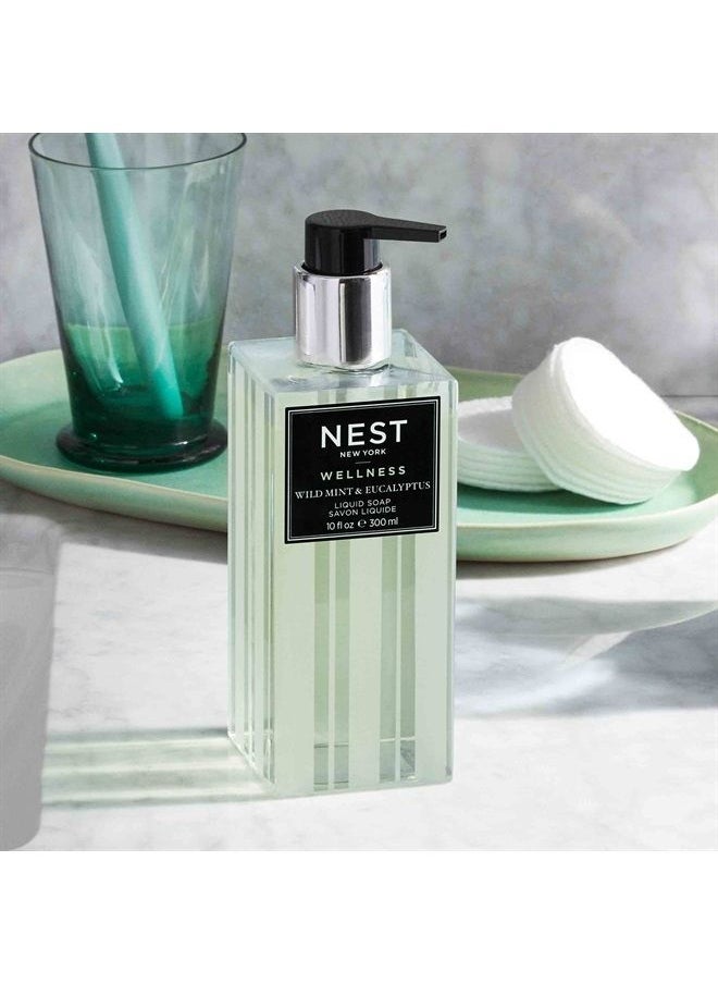 Liquid Soap, Wild Mint & Eucalyptus - 10 fl oz - Cleanses & Nourishes Skin - Approx. 300 Pumps Per Bottle - Gluten Free & Cruelty Free