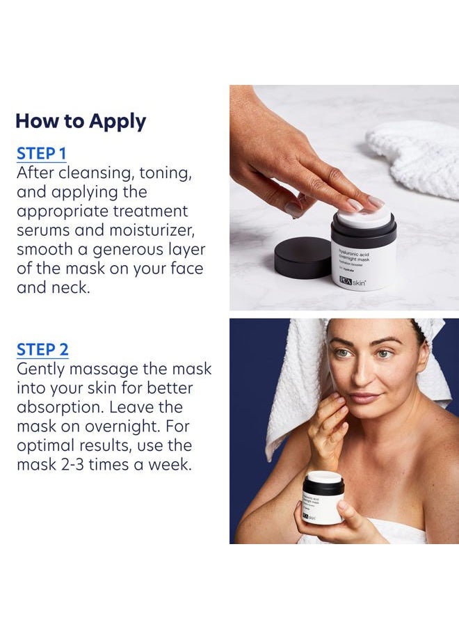Overnight Face Mask, Hyaluronic Acid Overnight Mask, Brightening Face Mask Rejuvenates and Hydrates Skin Overnight, Helps Boost Skin Radiance and Luminosity, Anti Aging Face Mask, 1.8 oz Jar
