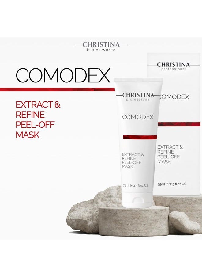 Comodex Extract & Refine Peel Off Mask with Salicylic Acid and Vitamin C | Facial Peeling for Blackhead Removal & Oil Absorbing Effect | For All Skin Types 75ml