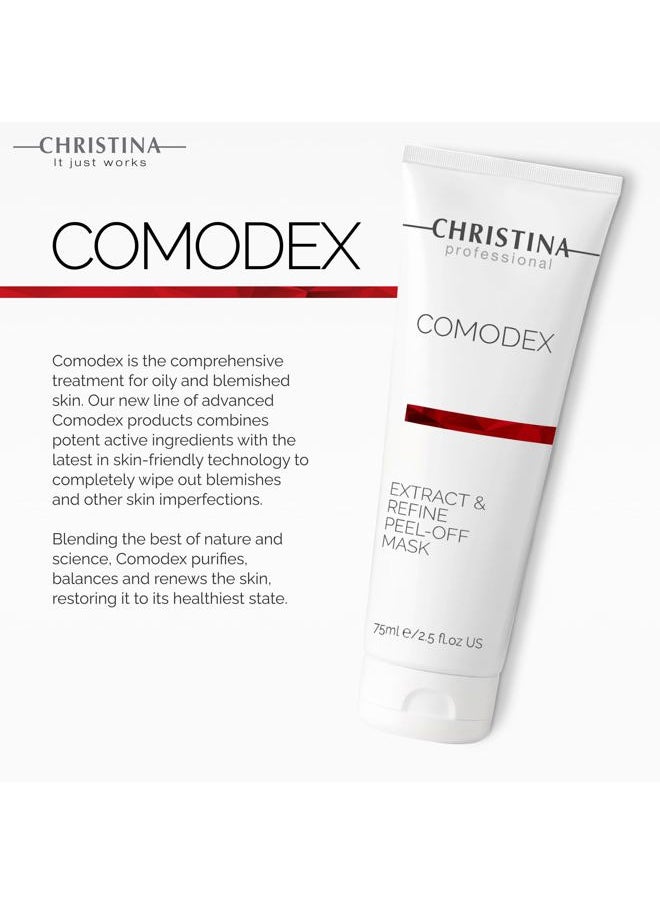 Comodex Extract & Refine Peel Off Mask with Salicylic Acid and Vitamin C | Facial Peeling for Blackhead Removal & Oil Absorbing Effect | For All Skin Types 75ml