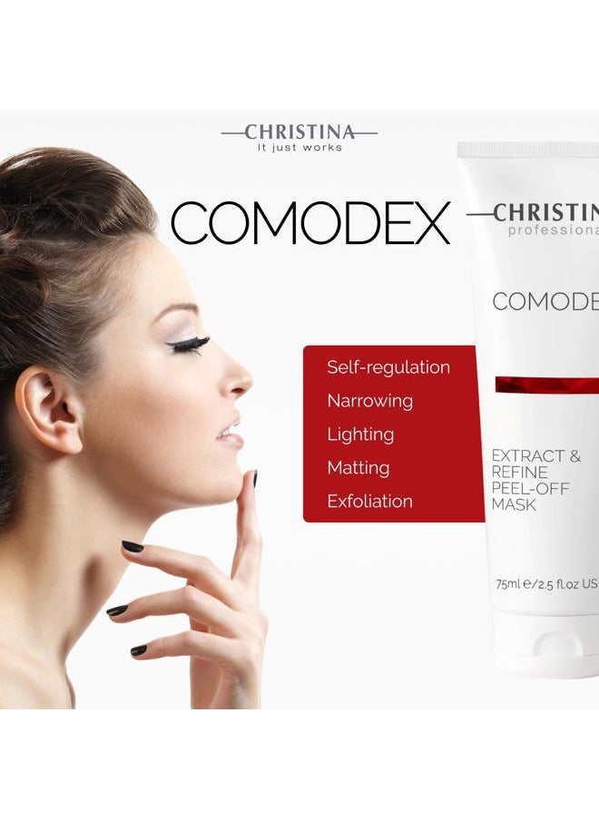 Comodex Extract & Refine Peel Off Mask with Salicylic Acid and Vitamin C | Facial Peeling for Blackhead Removal & Oil Absorbing Effect | For All Skin Types 75ml
