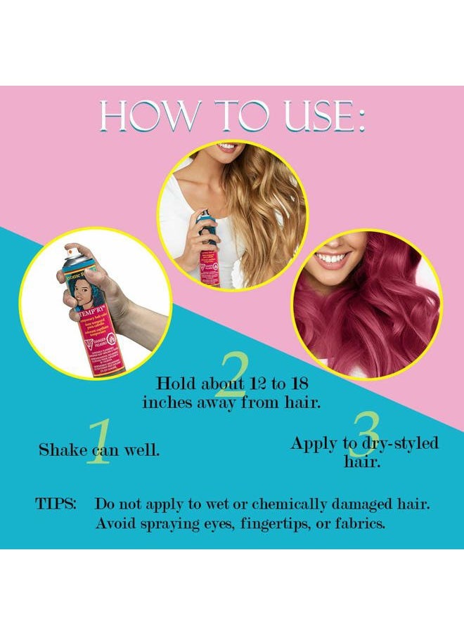 Temporary Hair Color Spray, Burgundy - Intense Fast-Drying, Non-Sticky, Travel Size Hair Tint for Instant Vivid Color, 2.2 oz