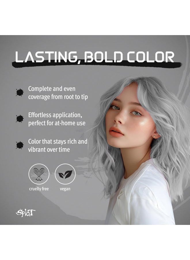 Sinful Silver | Complete Silver Hair Dye Kit | Semi-Permanent | Long Lasting | Vegan and Cruelty-Free