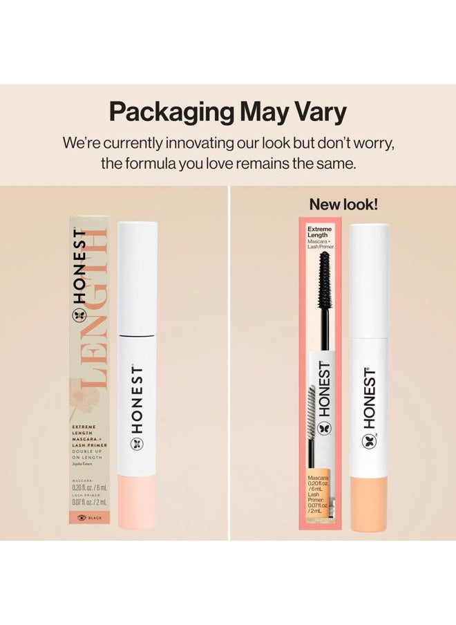 2-in-1 Extreme Length Clean Mascara + Lash Primer | Lengthening + Volumizing | EWG Verified + Cruelty Free | Black, .27 fl oz