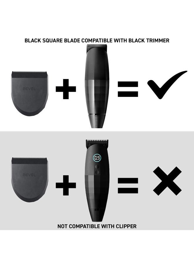 Square Trimmer Blade Attachment - Compatible with Bevel Trimmer Only, Beard Trimmer for Men, Mustache Trimmer, Cordless Face, Neck and Body Hair Trimmer Attachment Head - Black, 1 Count