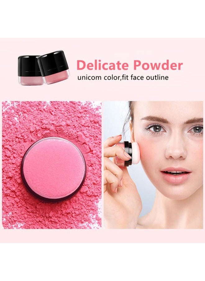 Loose Powder Air Cushion Blush Natural Blusher Bright Shimmer Face for Cheek Highly Pigmented Makeup(03#)