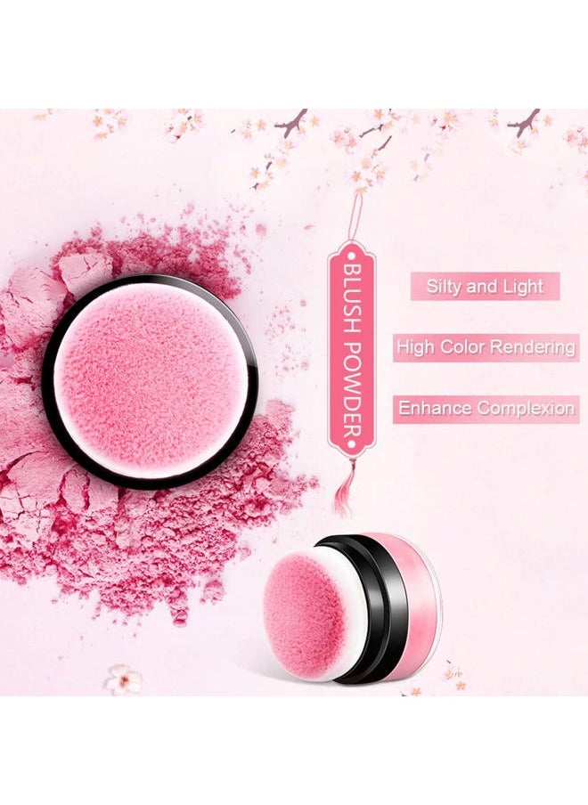 Loose Powder Air Cushion Blush Natural Blusher Bright Shimmer Face for Cheek Highly Pigmented Makeup(03#)