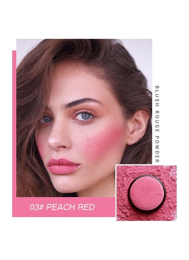 Loose Powder Air Cushion Blush Natural Blusher Bright Shimmer Face for Cheek Highly Pigmented Makeup(03#)