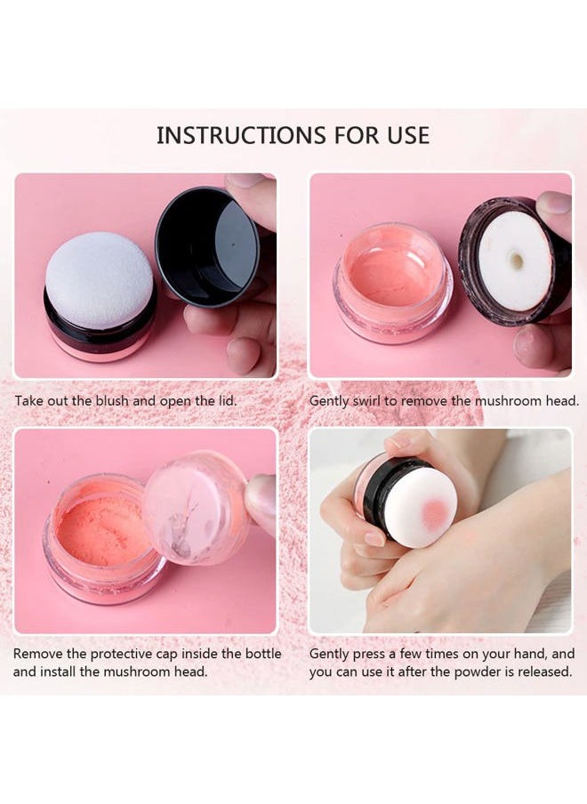 Loose Powder Air Cushion Blush Natural Blusher Bright Shimmer Face for Cheek Highly Pigmented Makeup(03#)