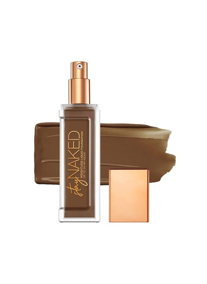Urban Decay Stay Naked Weightless Liquid Foundation (80NN - Deep Neutral - Neutral Undertone), Waterproof Face Makeup, Buildable Medium Coverage with No Caking, Real-Skin Matte Finish - 1 fl oz