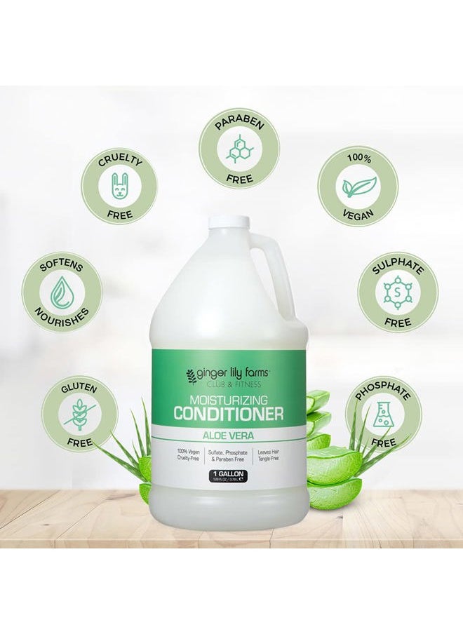 Club & Fitness Moisturizing Conditioner for Dry Hair, 100% Vegan & Cruelty-Free, Aloe Vera Scent, 1 Gallon (128 fl oz) Refill, white