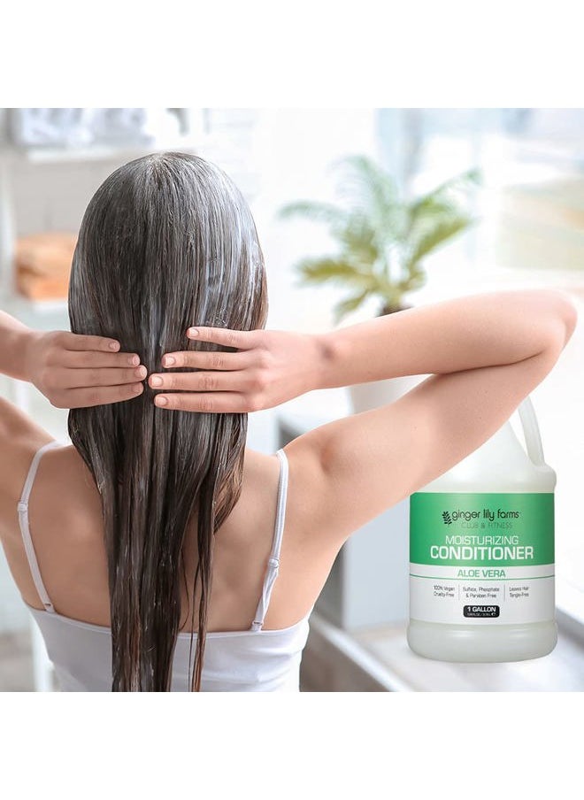 Club & Fitness Moisturizing Conditioner for Dry Hair, 100% Vegan & Cruelty-Free, Aloe Vera Scent, 1 Gallon (128 fl oz) Refill, white