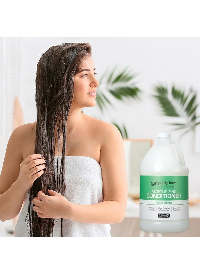 Club & Fitness Moisturizing Conditioner for Dry Hair, 100% Vegan & Cruelty-Free, Aloe Vera Scent, 1 Gallon (128 fl oz) Refill, white