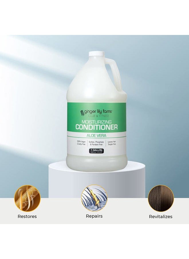 Club & Fitness Moisturizing Conditioner for Dry Hair, 100% Vegan & Cruelty-Free, Aloe Vera Scent, 1 Gallon (128 fl oz) Refill, white