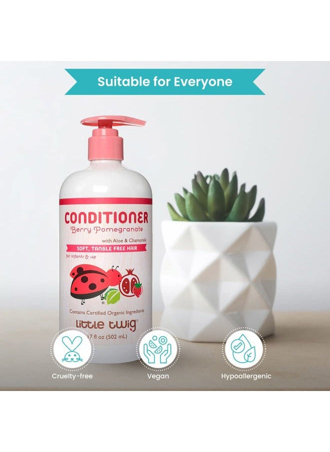 Detangling Conditioner, Natural Conditioner with Plant Derived Formula, Hair Conditioner with Essential Oils and Extracts, Suitable for Whole Family, Berry Pomegranate, 17 fl oz.