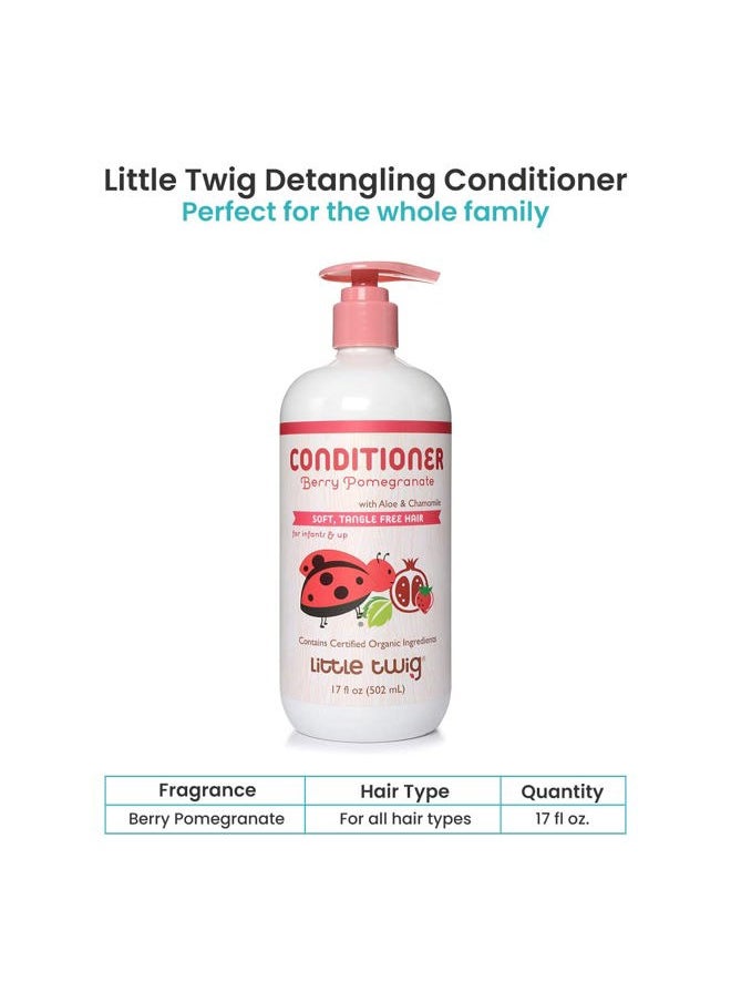 Detangling Conditioner, Natural Conditioner with Plant Derived Formula, Hair Conditioner with Essential Oils and Extracts, Suitable for Whole Family, Berry Pomegranate, 17 fl oz.