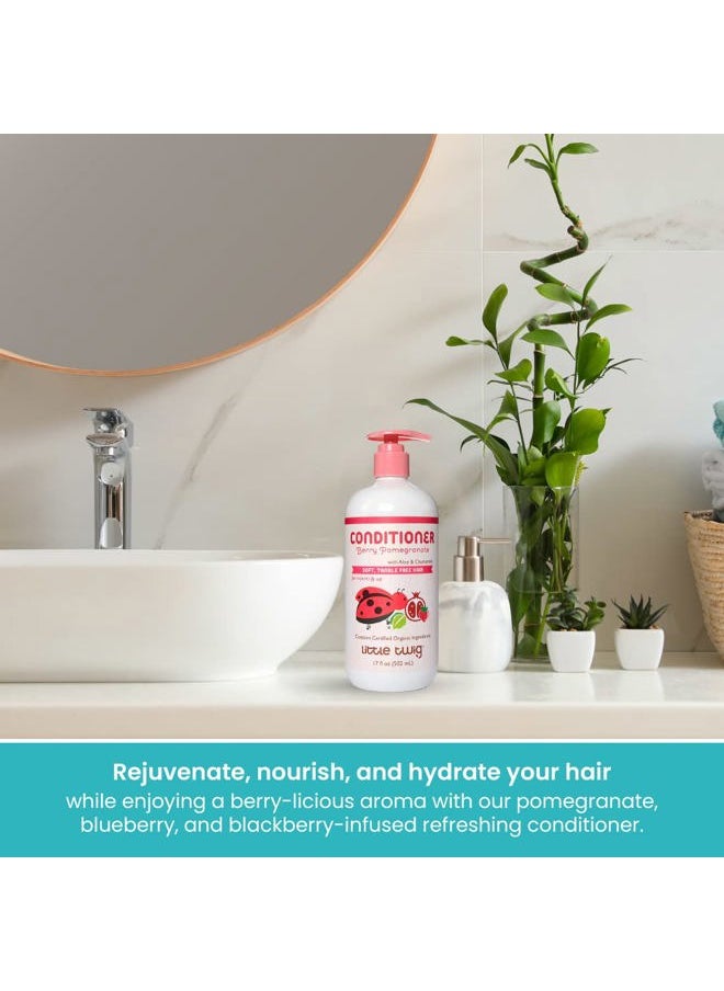 Detangling Conditioner, Natural Conditioner with Plant Derived Formula, Hair Conditioner with Essential Oils and Extracts, Suitable for Whole Family, Berry Pomegranate, 17 fl oz.